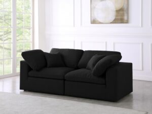 Serene 80" Linen Textured Fabric Upholstered Deluxe Comfort 2pc. Modular Sofa