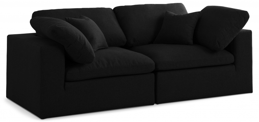 Serene 80" Linen Textured Fabric Upholstered Deluxe Comfort 2pc. Modular Sofa