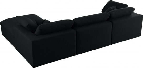 Serene 119" Linen Textured Fabric Upholstered Deluxe Comfort 4pc. Modular Sectional