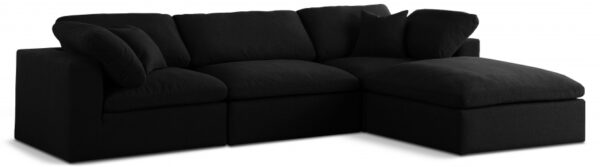 Serene 119" Linen Textured Fabric Upholstered Deluxe Comfort 4pc. Modular Sectional