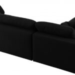 Serene 119" Linen Textured Fabric Upholstered Deluxe Comfort 4pc. Modular Sectional