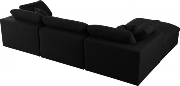Serene 119" Linen Textured Fabric Upholstered Deluxe Comfort 4pc. Modular Sectional