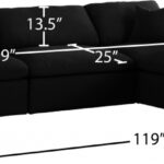 Serene 119" Linen Textured Fabric Upholstered Deluxe Comfort 4pc. Modular Sectional