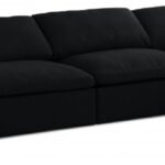 Serene 158" Linen Textured Fabric Upholstered Deluxe Comfort 5pc. Modular Sectional