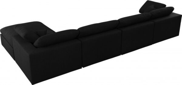 Serene 158" Linen Textured Fabric Upholstered Deluxe Comfort 5pc. Modular Sectional