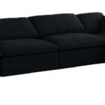 Serene 158" Linen Textured Fabric Upholstered Deluxe Comfort 5pc. Modular Sectional