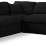 Serene 118" Linen Textured Fabric Upholstered Deluxe Comfort 5pc. Modular Sectional