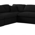 Serene 118" Linen Textured Fabric Upholstered Deluxe Comfort 5pc. Modular Sectional