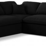 Serene 119" Linen Textured Fabric Upholstered Deluxe Comfort 5pc. Modular Sectional