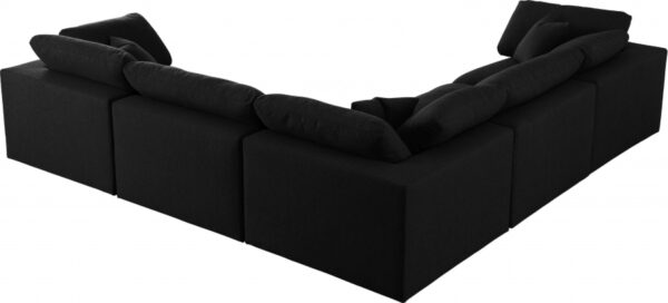 Serene 119" Linen Textured Fabric Upholstered Deluxe Comfort 5pc. Modular Sectional