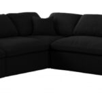 Serene 119" Linen Textured Fabric Upholstered Deluxe Comfort 5pc. Modular Sectional