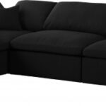 Serene 158" Linen Textured Fabric Upholstered Deluxe Comfort 6pc. Modular Sectional
