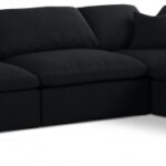 Serene 158" Linen Textured Fabric Upholstered Deluxe Comfort 6pc. Modular Sectional