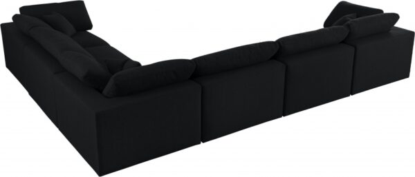 Serene 158" Linen Textured Fabric Upholstered Deluxe Comfort 6pc. Modular Sectional