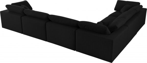 Serene 158" Linen Textured Fabric Upholstered Deluxe Comfort 6pc. Modular Sectional