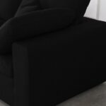 Serene 158" Linen Textured Fabric Upholstered Deluxe Comfort 6pc. Modular Sectional