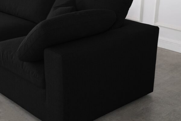 Serene 158" Linen Textured Fabric Upholstered Deluxe Comfort 6pc. Modular Sectional