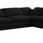 Serene 158" Linen Textured Fabric Upholstered Deluxe Comfort 6pc. Modular Sectional