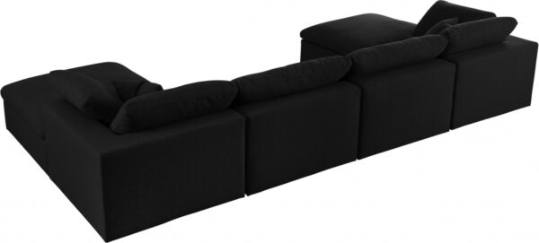 Serene 158" Linen Textured Fabric Upholstered Deluxe Comfort 6pc. Modular Sectional