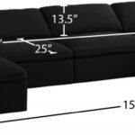 Serene 158" Linen Textured Fabric Upholstered Deluxe Comfort 6pc. Modular Sectional