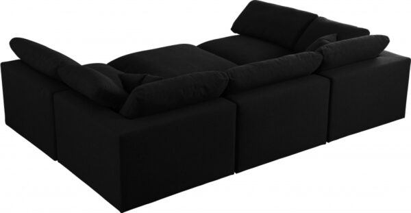 Serene 119" Linen Textured Fabric Upholstered Deluxe Comfort 6pc. Modular Sectional