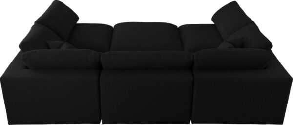 Serene 119" Linen Textured Fabric Upholstered Deluxe Comfort 6pc. Modular Sectional