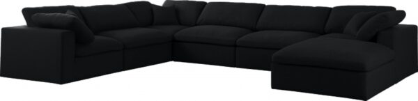 Serene 158" Linen Textured Fabric Upholstered Deluxe Comfort 7pc. Modular Sectional