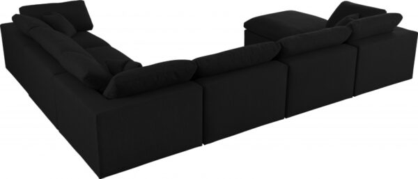 Serene 158" Linen Textured Fabric Upholstered Deluxe Comfort 7pc. Modular Sectional