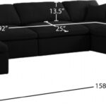Serene 158" Linen Textured Fabric Upholstered Deluxe Comfort 7pc. Modular Sectional