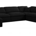 Serene 158" Linen Textured Fabric Upholstered Deluxe Comfort 7pc. Modular Sectional