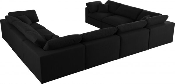 Serene 158" Linen Textured Fabric Upholstered Deluxe Comfort 8pc. Modular Sectional