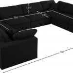 Serene 158" Linen Textured Fabric Upholstered Deluxe Comfort 8pc. Modular Sectional