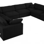 Serene 158" Linen Textured Fabric Upholstered Deluxe Comfort 8pc. Modular Sectional