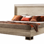 Luce King size bed w/Wooden headboard