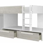 Bunk Bed 200x90cm with drawers and wardrobe + BASE