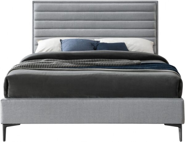 Hunter Linen Textured Fabric Upholstered Bed