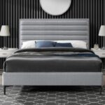 Hunter Linen Textured Fabric Upholstered Bed