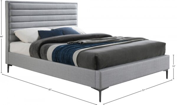 Hunter Linen Textured Fabric Upholstered Bed