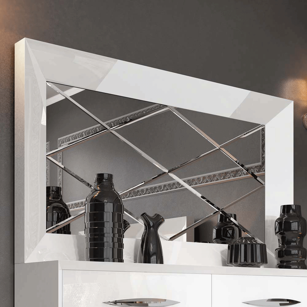 Carmen White Mirror for Double Dresser