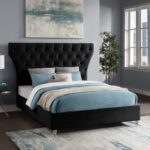 Kira Velvet Upholstered Bed