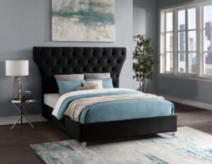 Kira Velvet Upholstered Bed