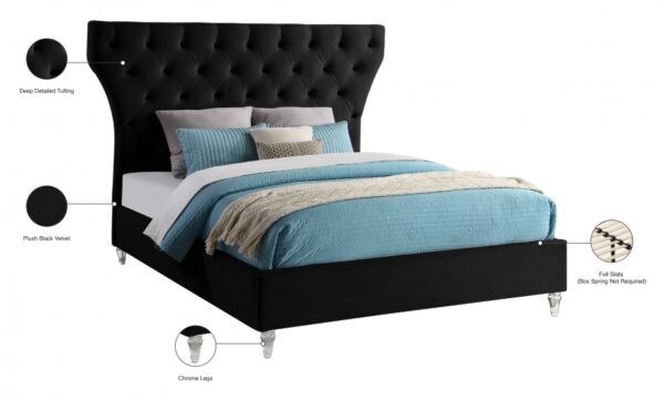 Kira Velvet Upholstered Bed