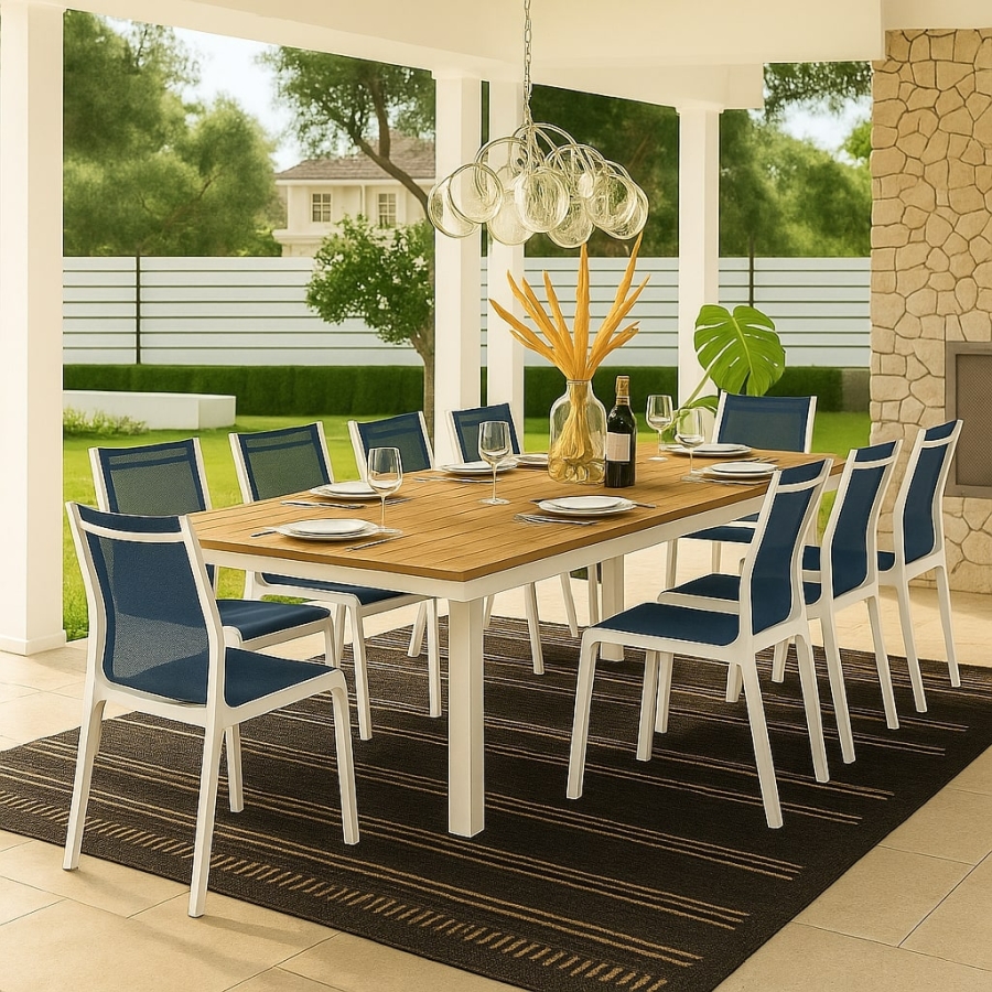 Nizuc 77" - 100.5" Aluminum Outdoor Patio Extendable Dining Table