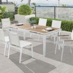 Nizuc 77" - 100.5" Aluminum Outdoor Patio Extendable Dining Table