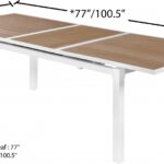 Nizuc 77" - 100.5" Aluminum Outdoor Patio Extendable Dining Table