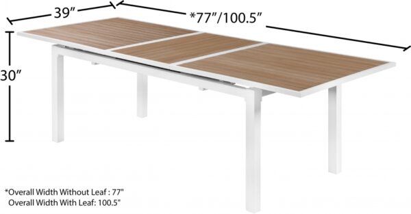 Nizuc 77" - 100.5" Aluminum Outdoor Patio Extendable Dining Table