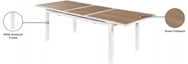 Nizuc 77" - 100.5" Aluminum Outdoor Patio Extendable Dining Table