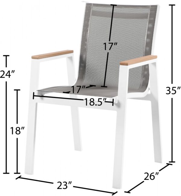 Nizuc Mesh Water Resistant Fabric Outdoor Patio Dining Arm Chair