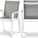 Nizuc Mesh Water Resistant Fabric Outdoor Patio Dining Arm Chair