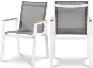 Nizuc Mesh Water Resistant Fabric Outdoor Patio Dining Arm Chair